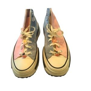 Converse Women's Pink and Blue High-Top Sneakers Run Star Legacy Size 12